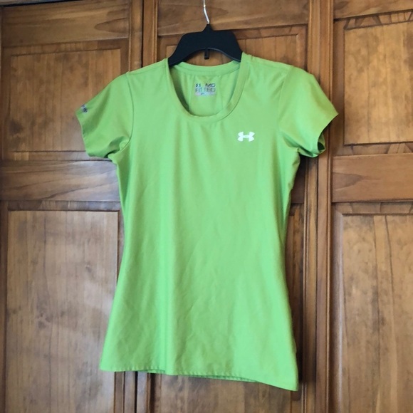 Under Armour Fitted Lime Green Dri Fit Tee Medium - Picture 1 of 5